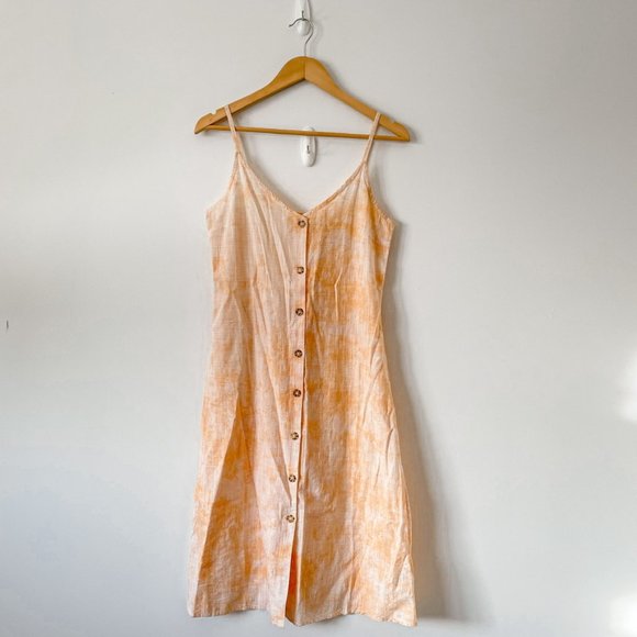 Roxy Wild Ties Button Down Midi Dress Orange Sz S - Picture 3 of 7